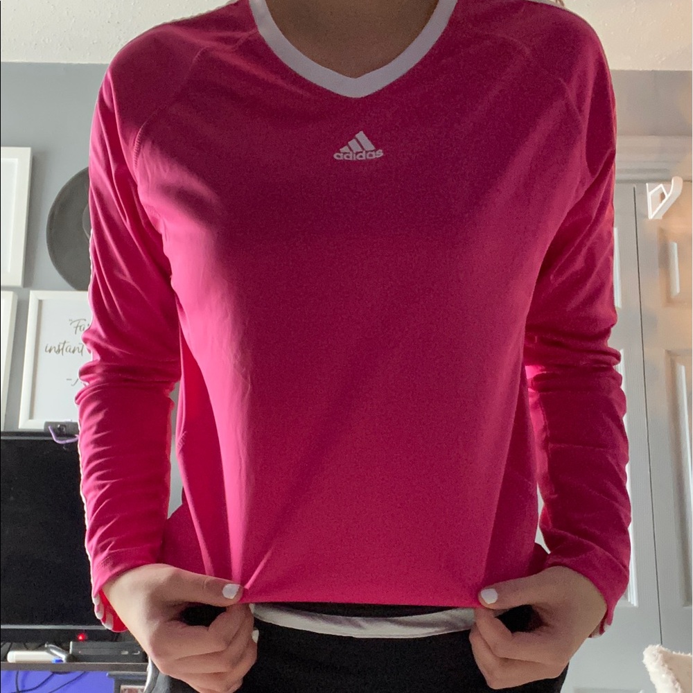 Pink adidas top